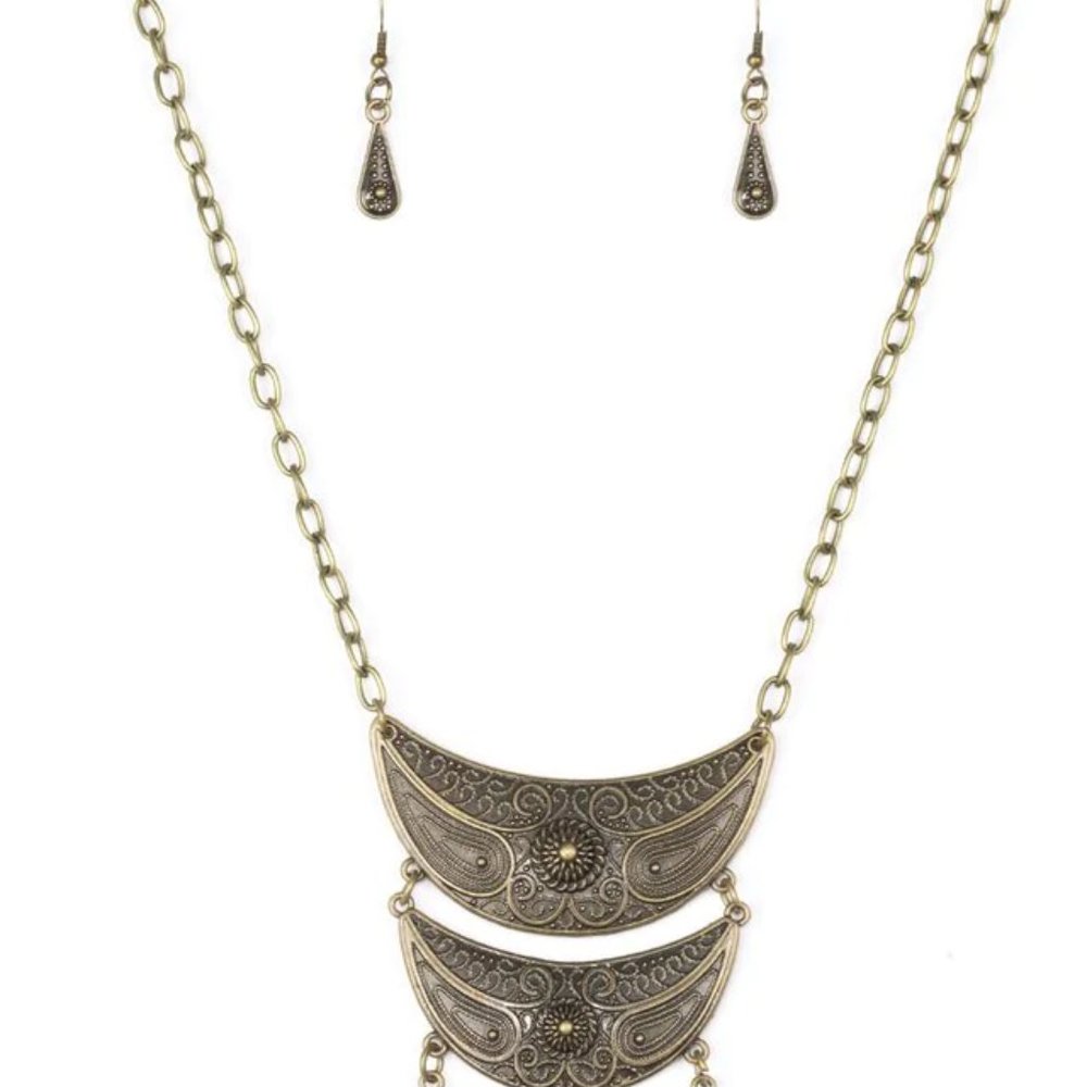 Go STEER-Crazy - Brass Necklace Set - Picture 3 of 3